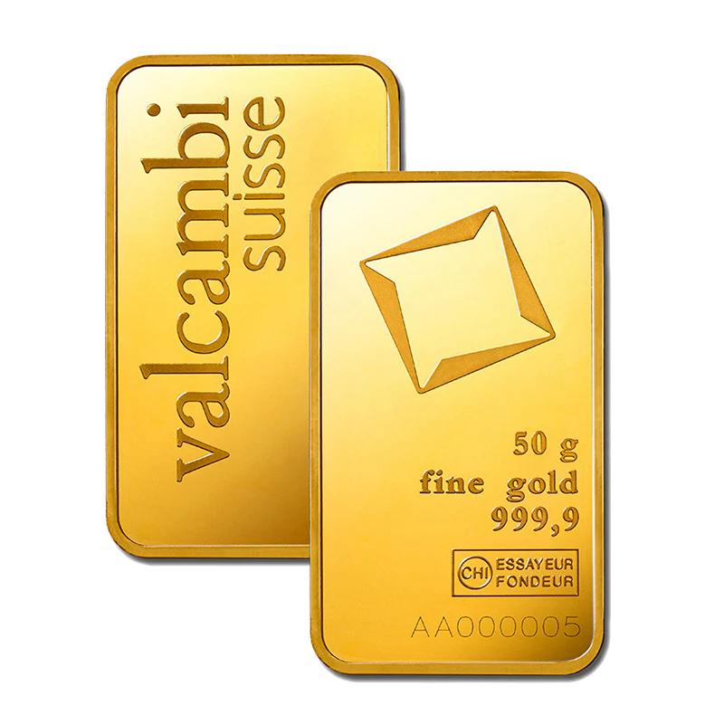 50 Grams Gold Bar 24KT Valcambi Suisse Gold - FKJGBR24K2166 - Image 2