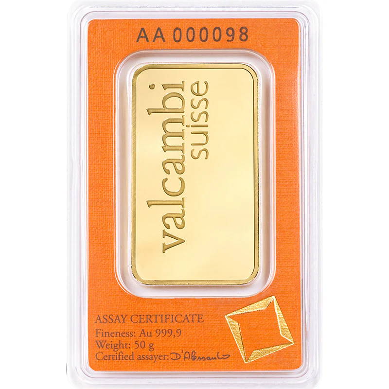 50 Grams Gold Bar 24KT Valcambi Suisse Gold - FKJGBR24K2166 - Image 4