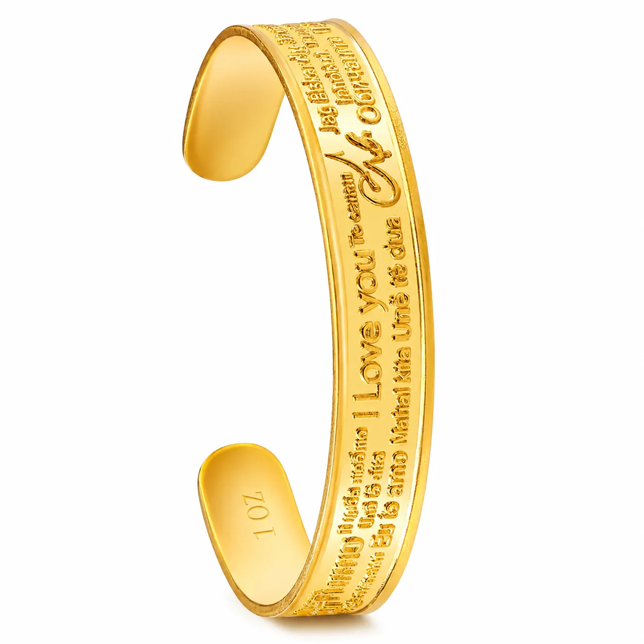 BTC 1 Ounce I Love You Gold Bangle 24KT – FKJGBR24K6942 - Image 2