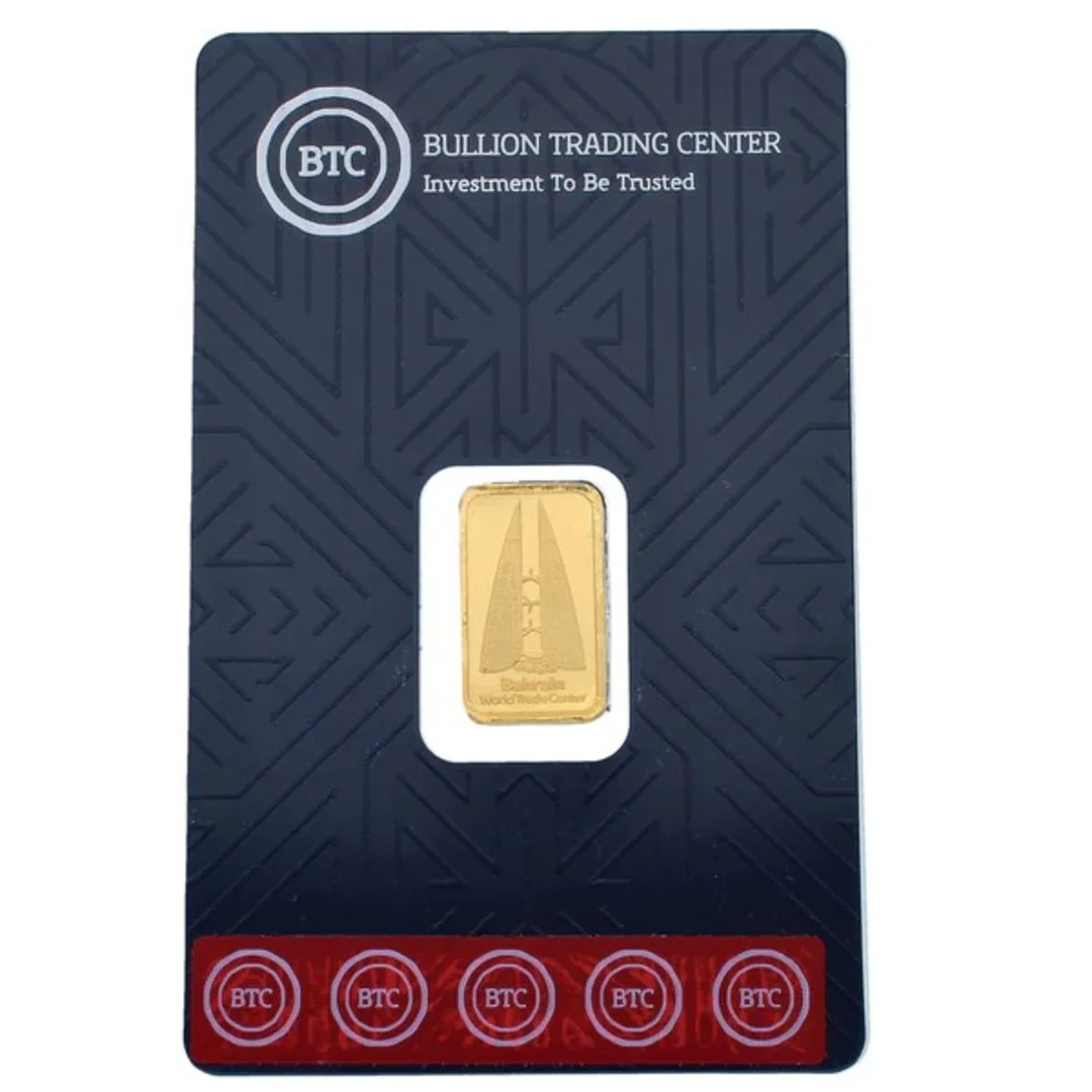 BTC 2.5 Grams Bahrain Towers Gold Bar 24KT - FKJGBR24K6683