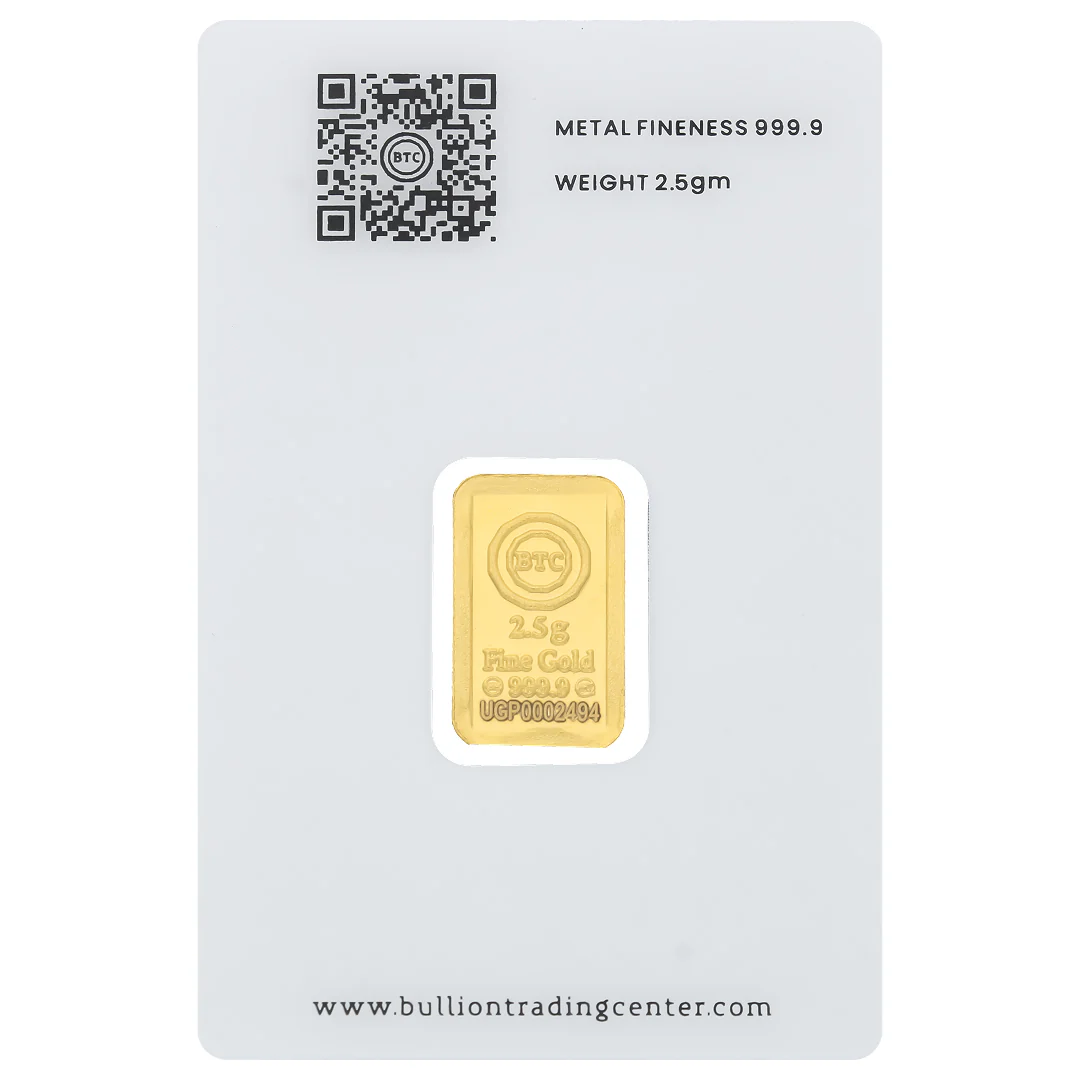 BTC 2.5 Gram Gold Bar 24KT - FKJGBR24K2319 - Image 2