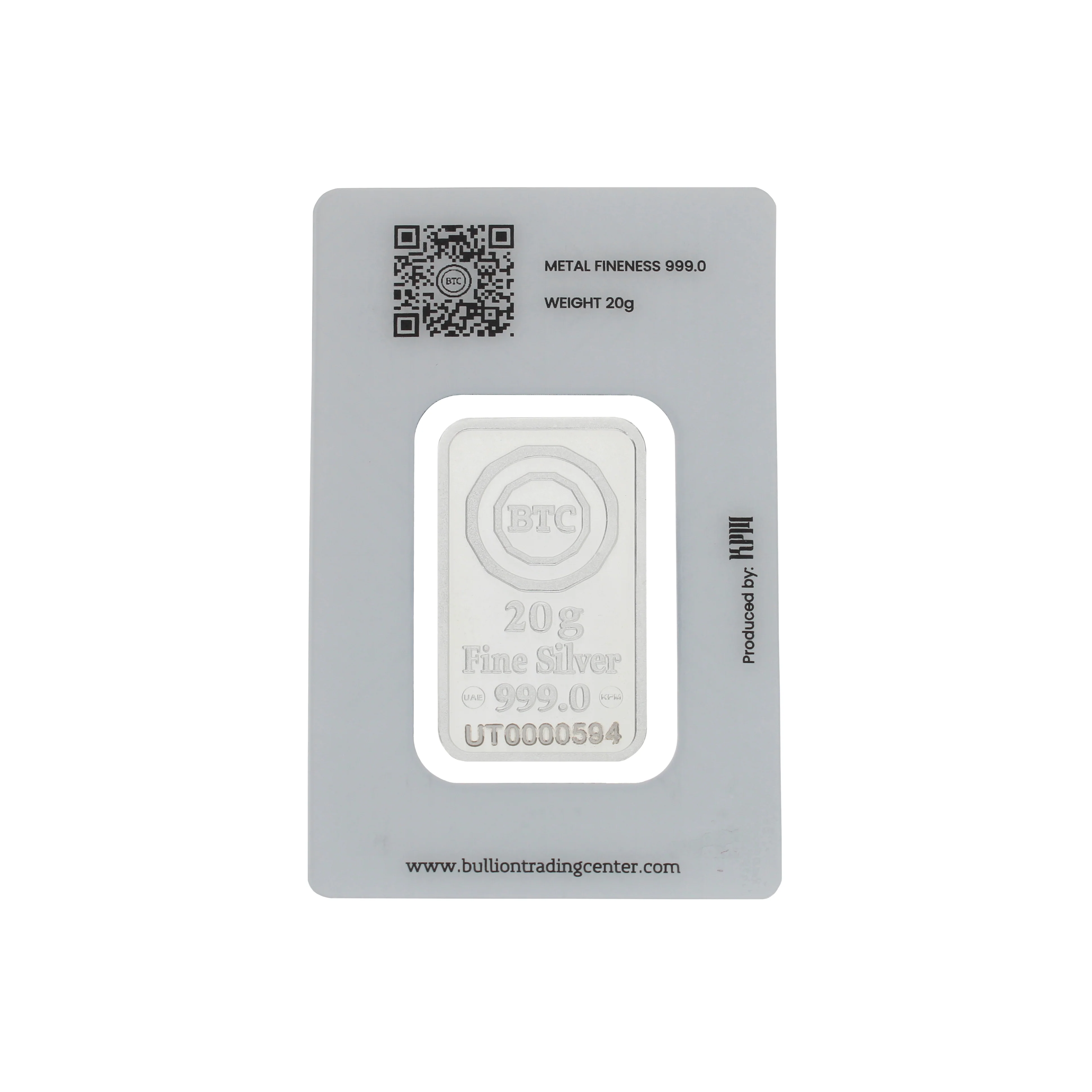 BTC 20 Grams Allah Nour  Silver Bar - FKJGBRSL6782 - Image 2