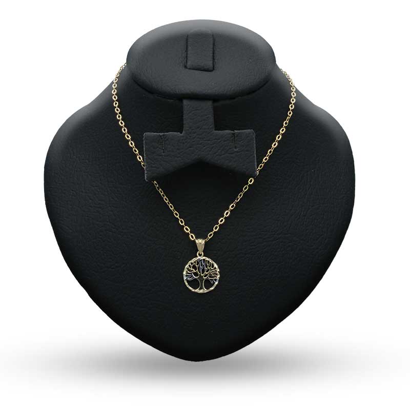 Dual Tone Gold Necklace (Chain with Tree Pendant) 18KT - FKJNKL18KU1103 - Image 3
