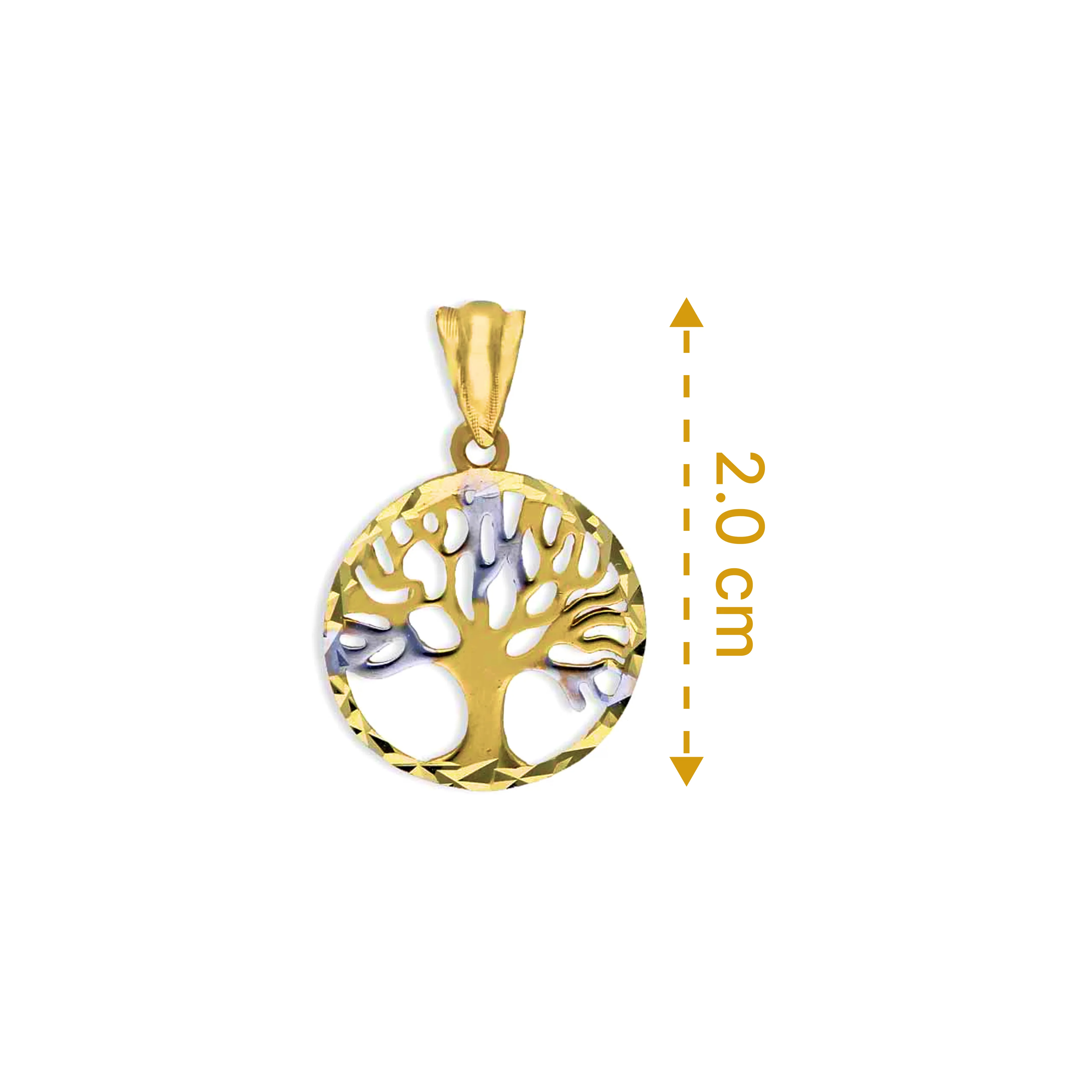 Dual Tone Gold Tree Pendant 18KT - FKJPND18KU1103 - Image 2