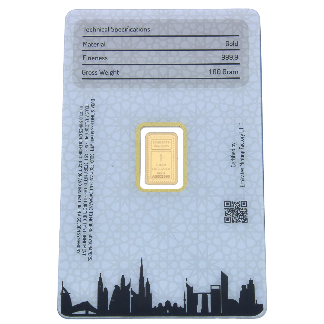 Emirates Minting 1 Gram Kaaba Gold Bar 999.9 Purity - FKJGBR24K2347 - Image 2