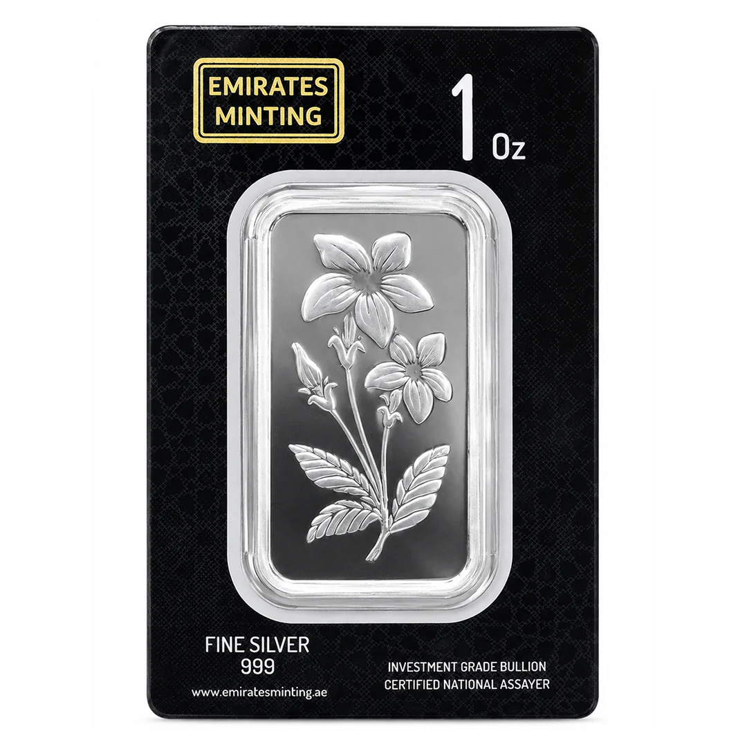 Emirates Minting 1 Ounce Flower Silver Bar 999.0 Purity - FKJGBRSL6840