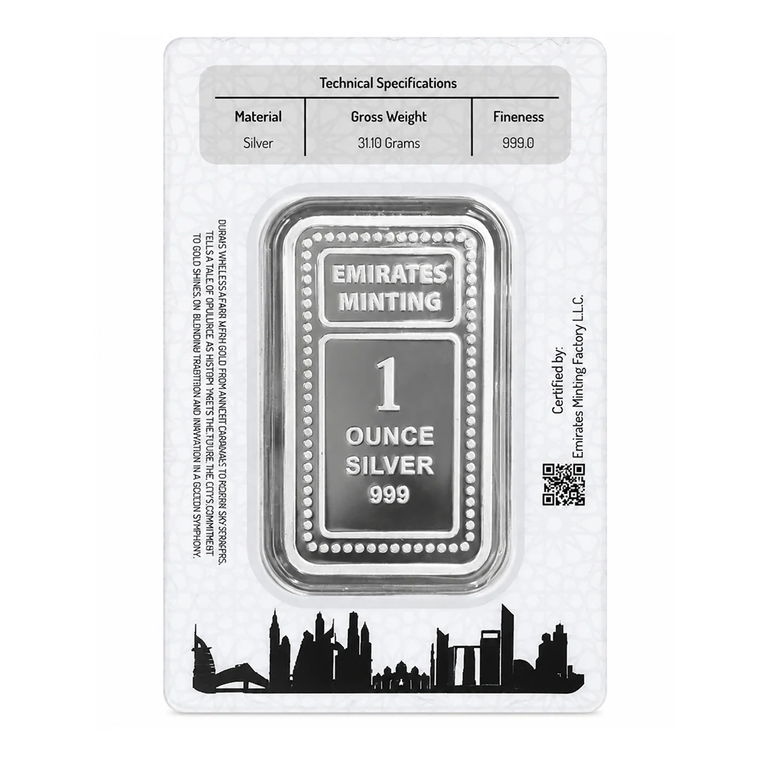 Emirates Minting 1 Ounce Flower Silver Bar 999.0 Purity - FKJGBRSL6840 - Image 2