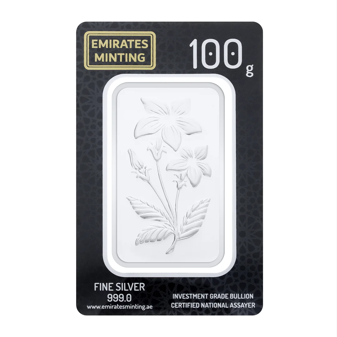 Emirates Minting 100 Grams 999.0 Purity Silver Bar - FKJGBRSL6824