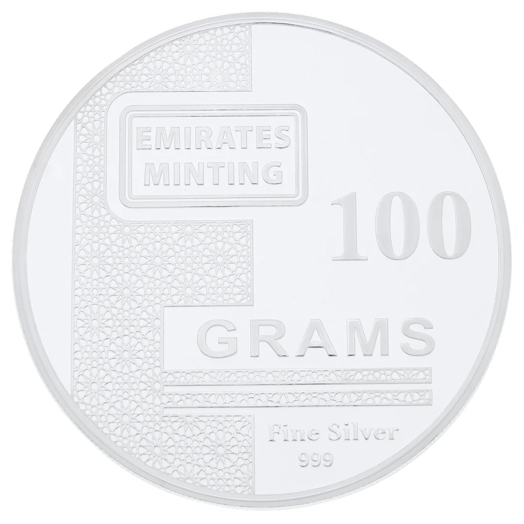 Emirates Minting 100 Grams Flower Silver Coin 999 Purity - FKJCONSL2257