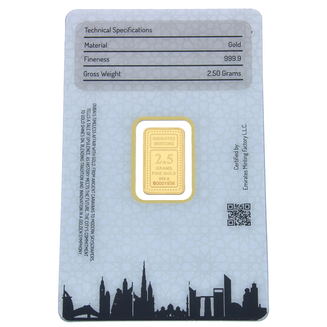 Emirates Minting 2.5 Grams Kaaba Gold Bar 999.9 Purity - FKJGBR24K2348 - Image 3