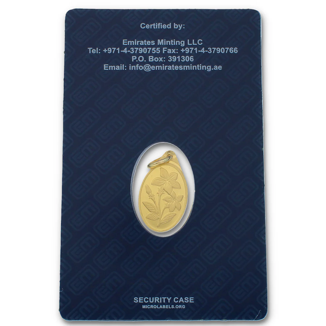 Emirates Minting 2.7 Grams Gold Classic Flower Pendant 24KT 999.9 Purity - FKJPND24K2270 - Image 2