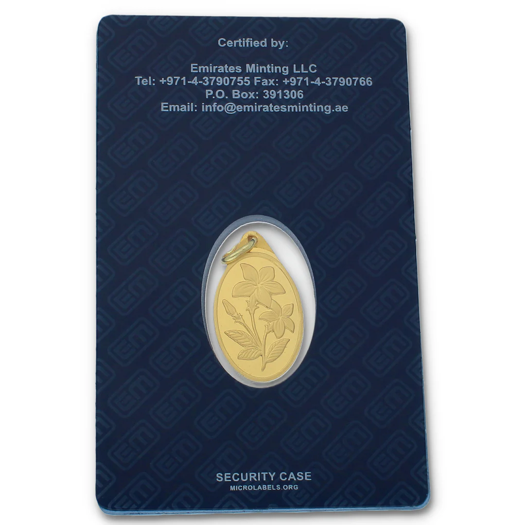 Emirates Minting 5.2 Grams Gold Classic Flower Pendant 24KT 999.9 Purity - FKJPND24K2284 - Image 2