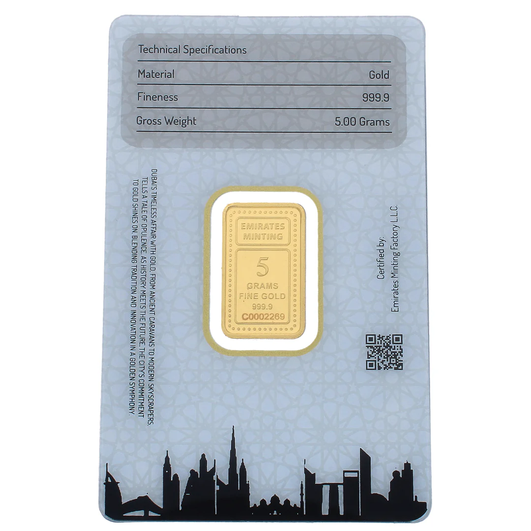 Emirates Minting 5 Grams Flower Girl Design Gold Bar 999.9 Purity - FKJGBR24K2362 - Image 2