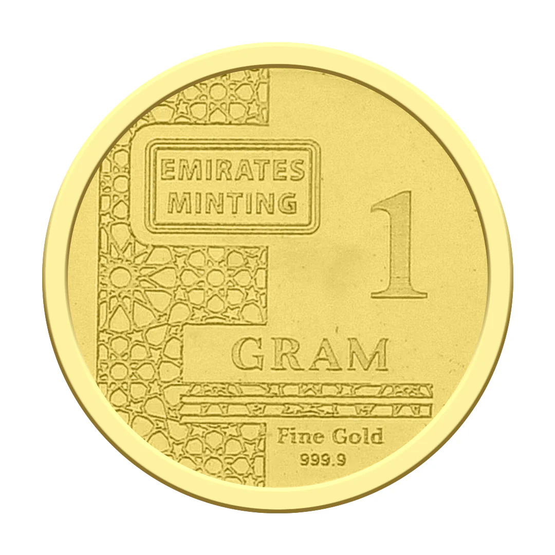 Emirates Minting Flower Design 1 Gram Gold Coin 999.9 Purity - FKJCON24K2305