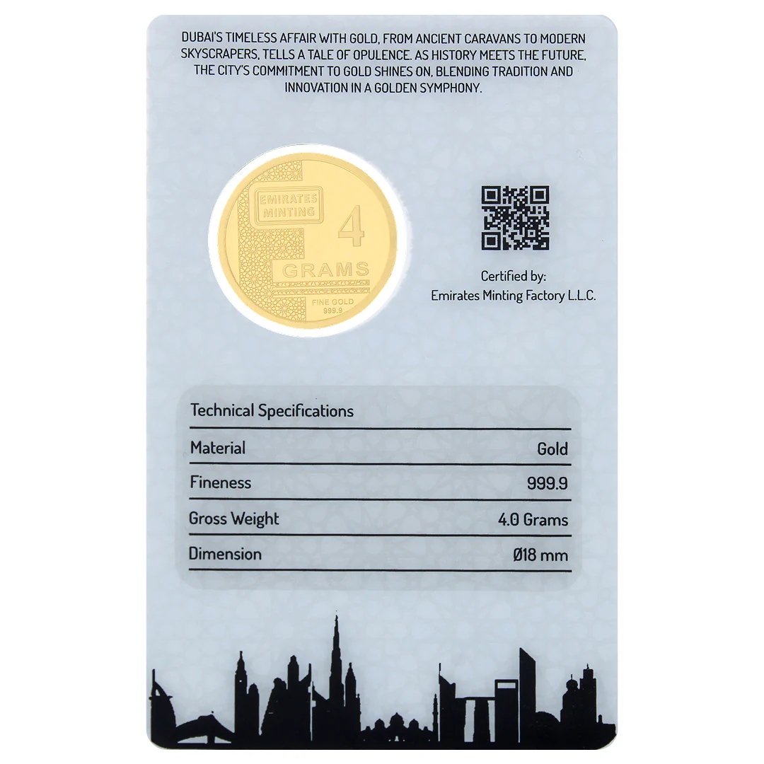 Emirates Minting Gold 4g Horse Coin 24KT 999.9 Purity - FKJCON24K6914 - Image 2