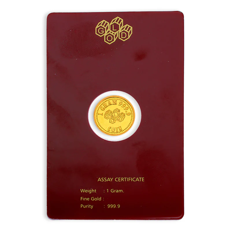 Gold 1 Gram Coin 24KT 999.9 Purity - FKJCON24KU6074 - Image 2