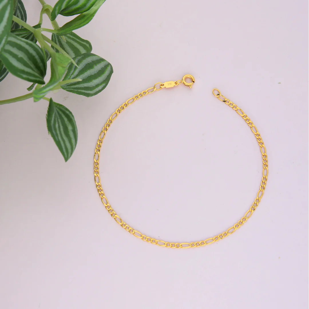 Gold Figaro Bracelet 18KT - FKJBRL18KU6560