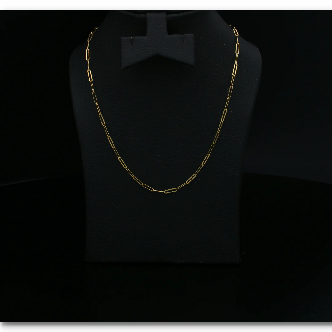 Gold 18 Inches Interlink Chain 18KT - FKJCN18KU6401