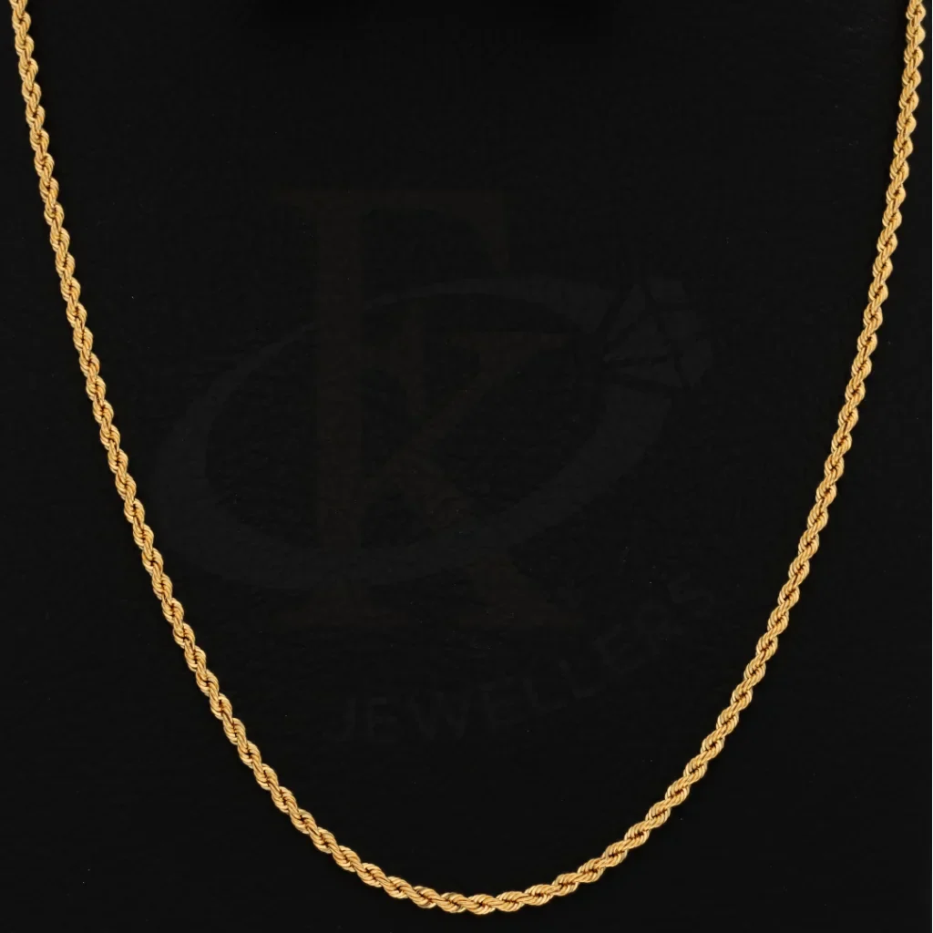 Gold 18 Inches Rope Chain 21KT - FKJCN21KM8347 - Image 2
