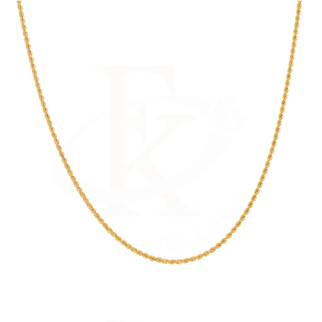 Gold 18 Inches Rope Chain 21KT - FKJCN21KM8347 - Image 3