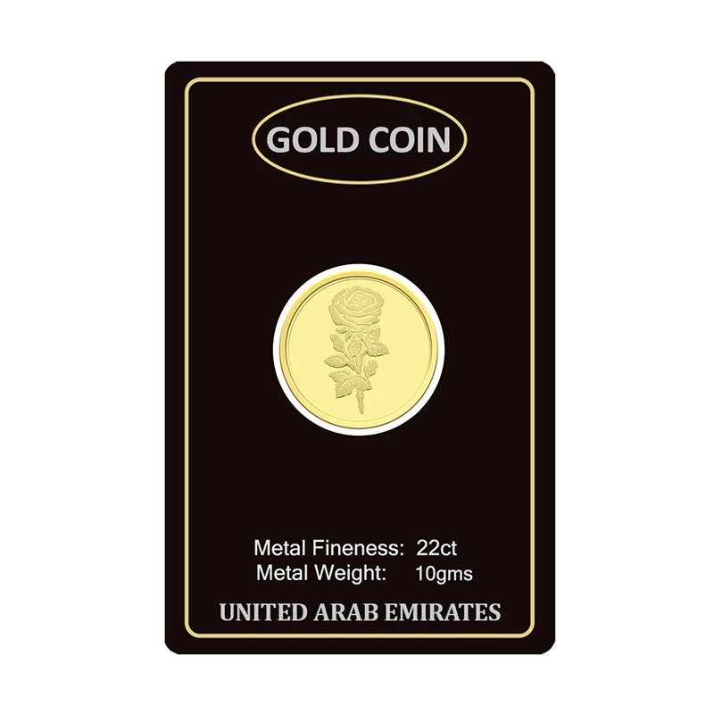 Gold 22KT Flower Design 10 Grams Coin - FKJCON22K2302 - Image 2