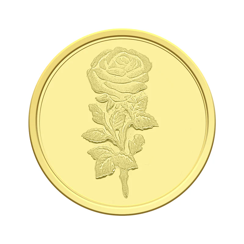 Gold 22KT Flower Design 10 Grams Coin - FKJCON22K2302 - Image 4