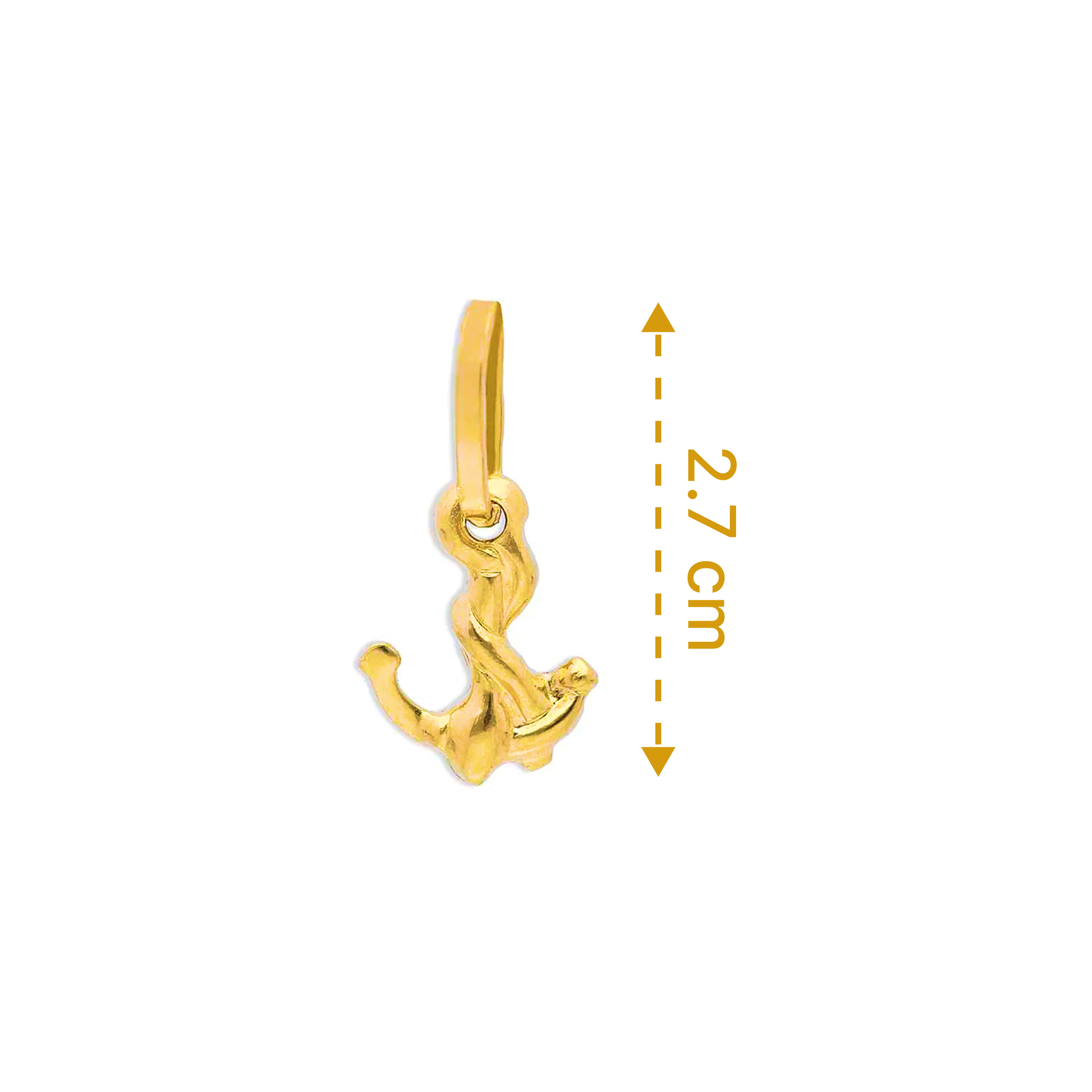 Gold Anchor Pendant 18KT - FKJPND18KU1138 - Image 2