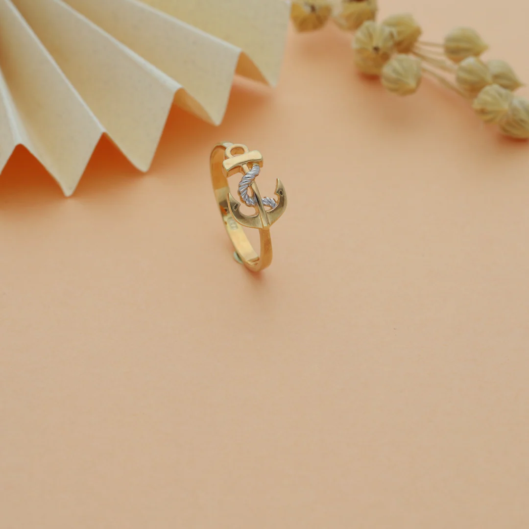 Gold Anchor Shaped Ring 18KT - FKJRN18KU6138 - Image 2