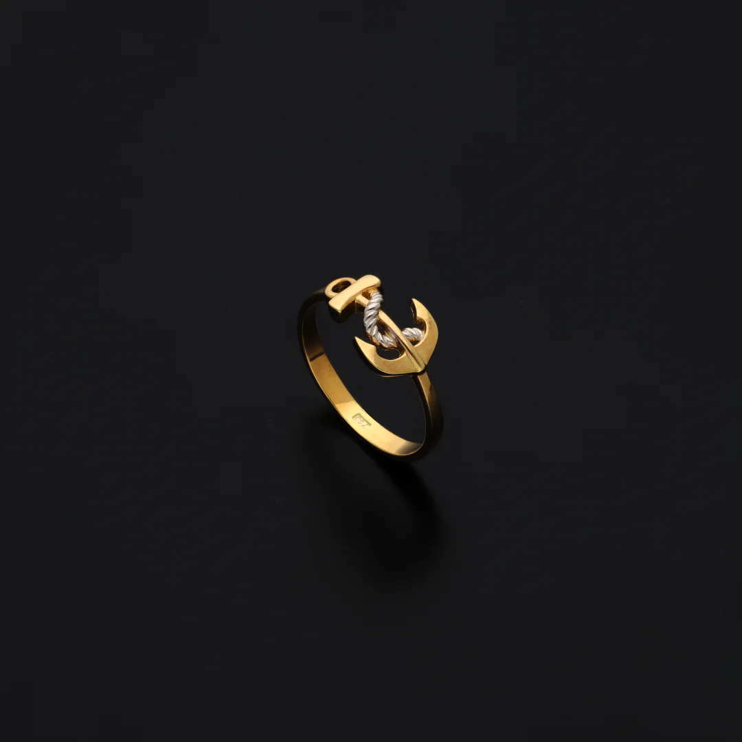 Gold Anchor Shaped Ring 18KT - FKJRN18KU6138 - Image 3