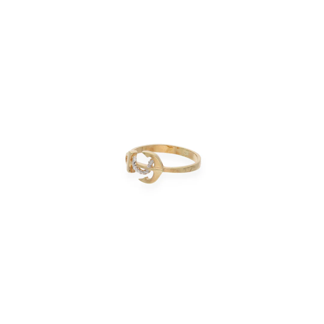 Gold Anchor Shaped Ring 18KT - FKJRN18KU6138 - Image 6