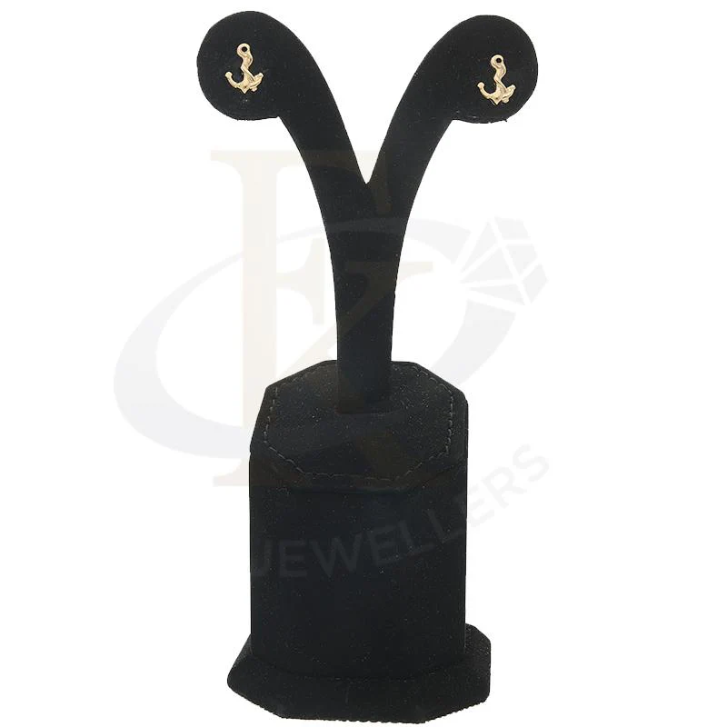 Gold Anchor Shaped Stud Earrings 18KT - FKJERN18K2234 - Image 2