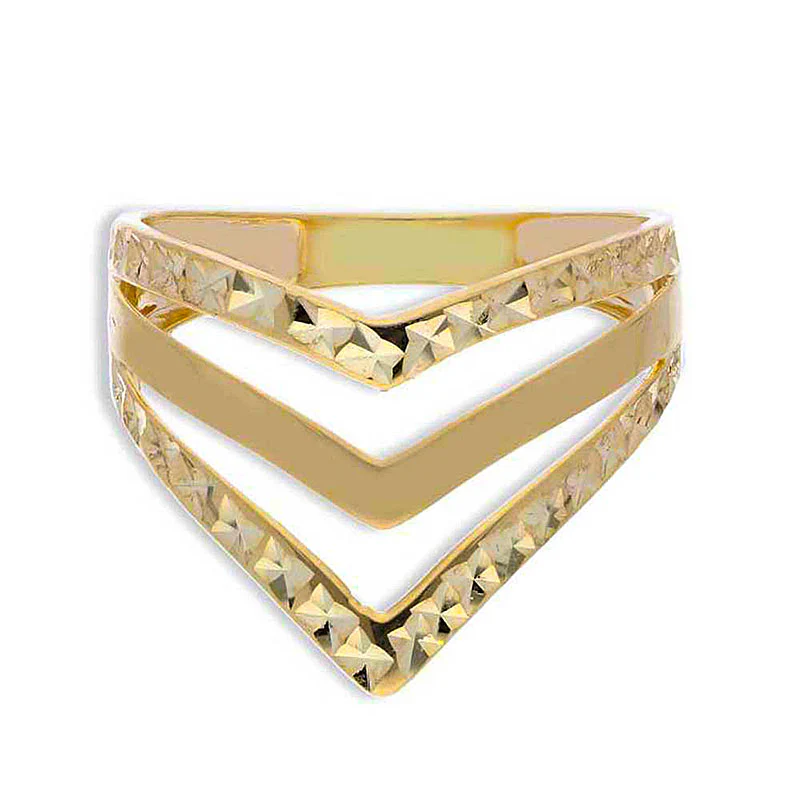 Gold Arrow Shaped Ring 18KT - FKJRN18KU2081 - Image 2