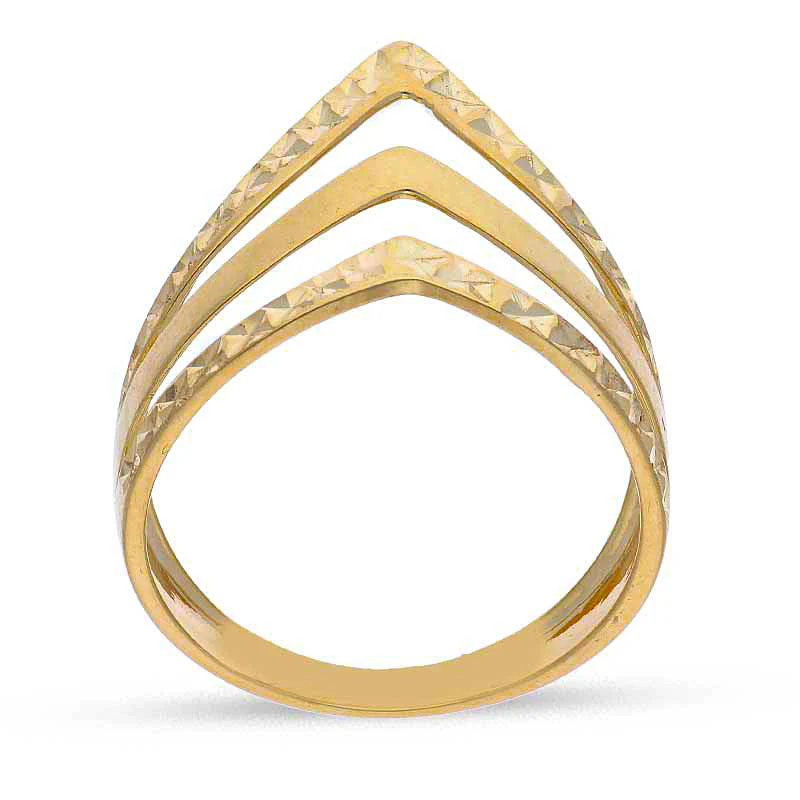 Gold Arrow Shaped Ring 18KT - FKJRN18KU2081 - Image 3