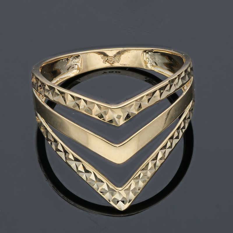 Gold Arrow Shaped Ring 18KT - FKJRN18KU2081 - Image 6