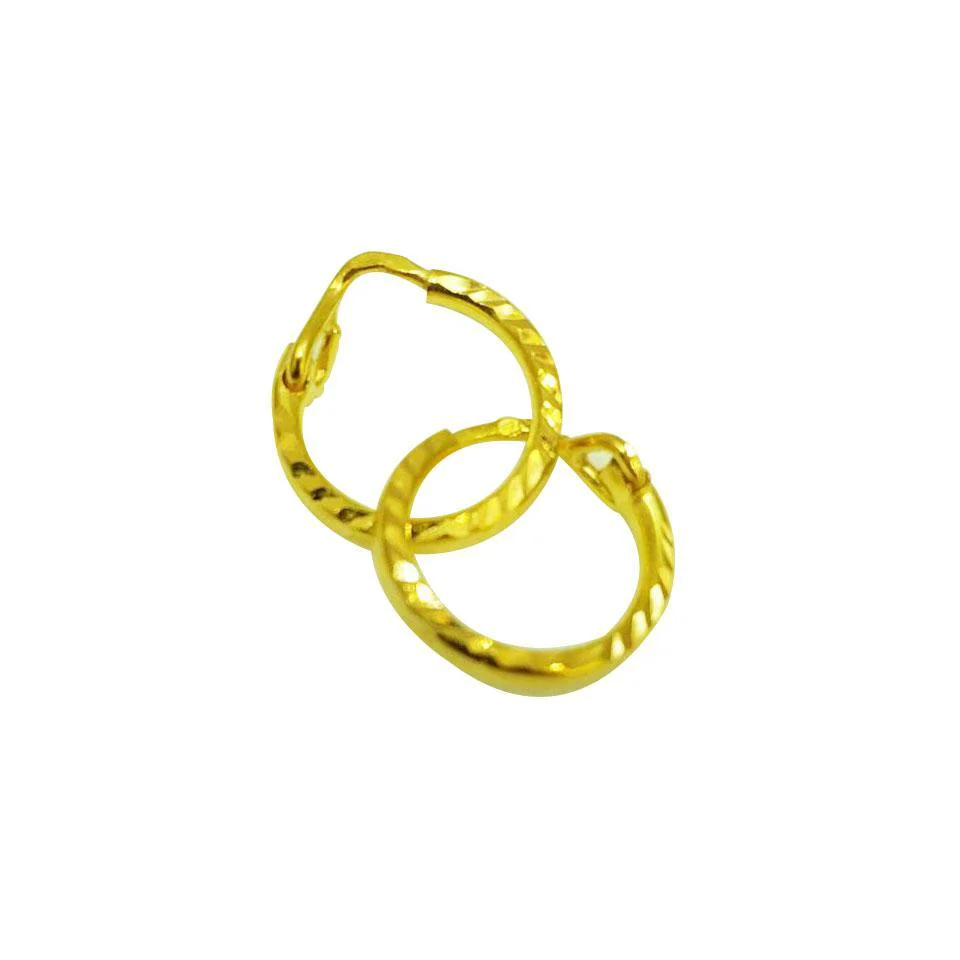 Gold Hoop Baby Earrings for Children 18KT - FKJERN1377