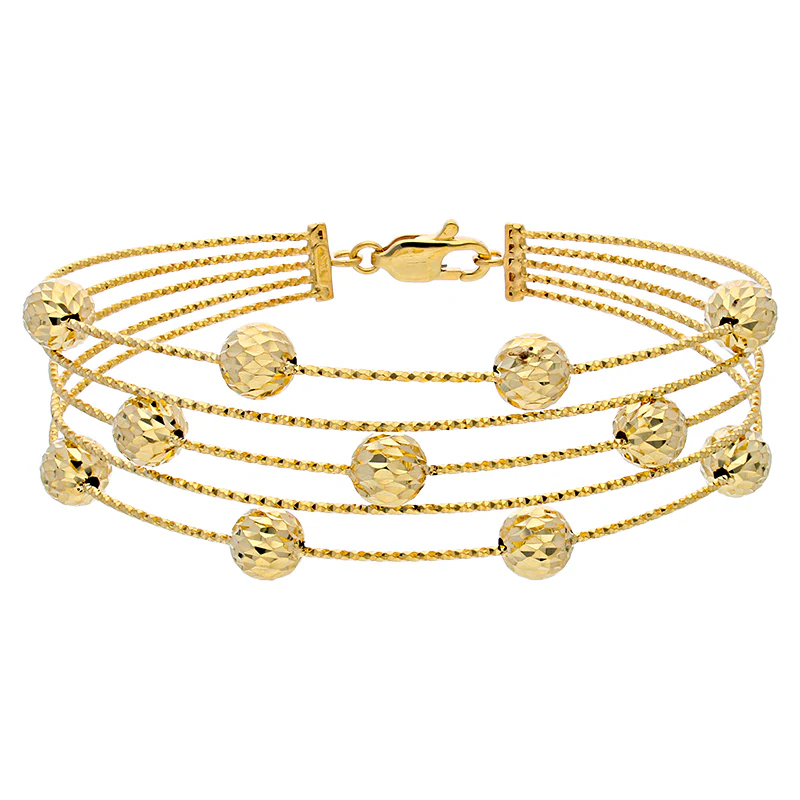 Gold Balls Bangle in 18KT - FKJBNG18KU2004