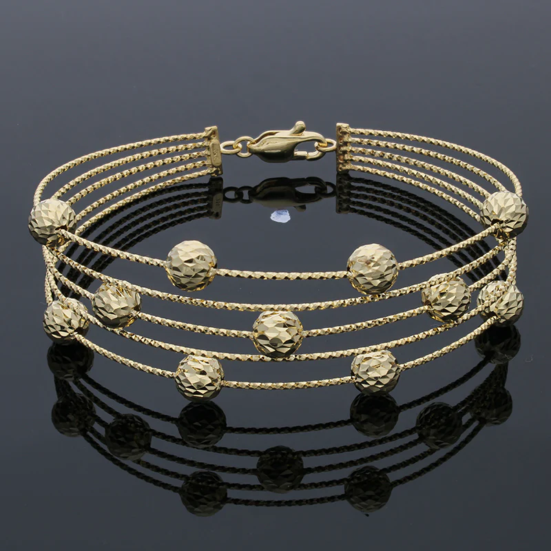 Gold Balls Bangle in 18KT - FKJBNG18KU2004 - Image 4