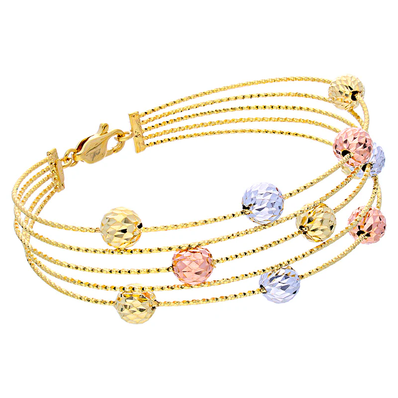 Gold Balls Bangle in 18KT - FKJBNG18KU2005 - Image 2