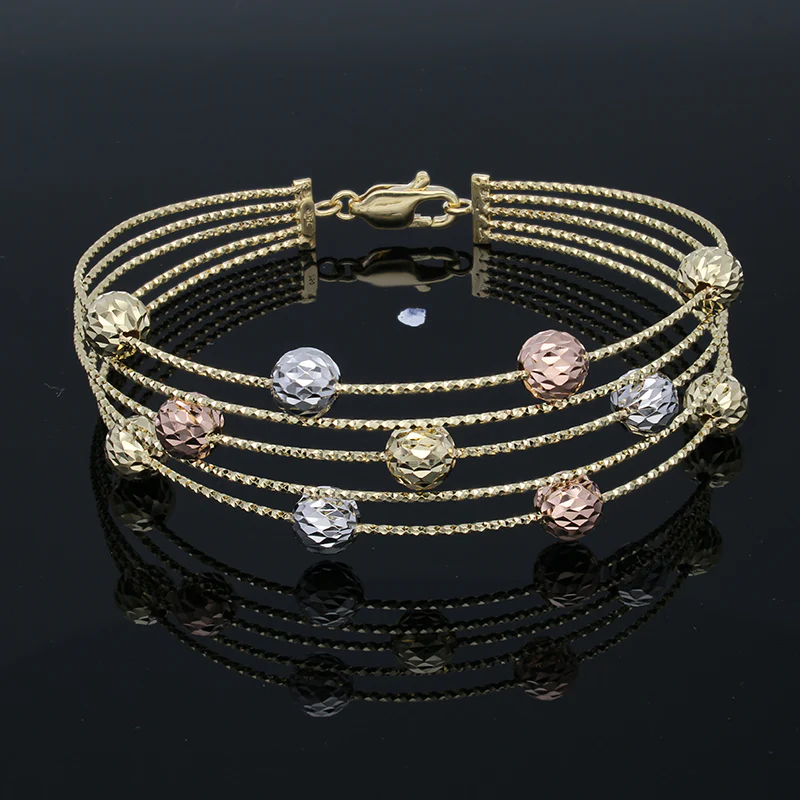Gold Balls Bangle in 18KT - FKJBNG18KU2005 - Image 4