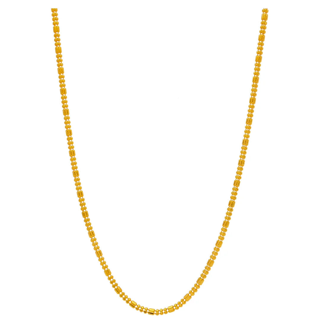 Gold Beaded Chain 22KT - FKJCN22KU6620 - Image 2