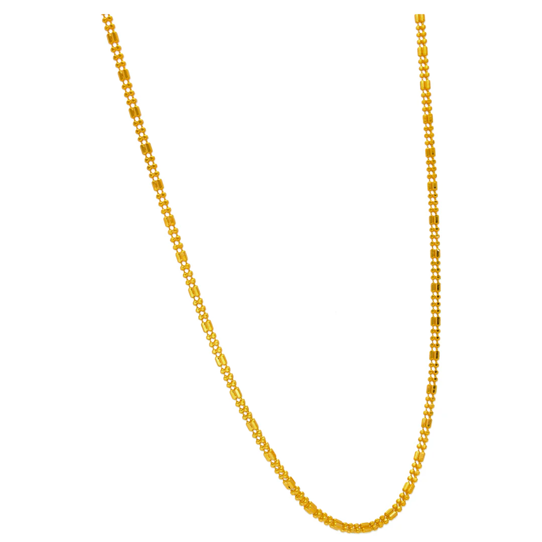 Gold Beaded Chain 22KT - FKJCN22KU6620 - Image 3