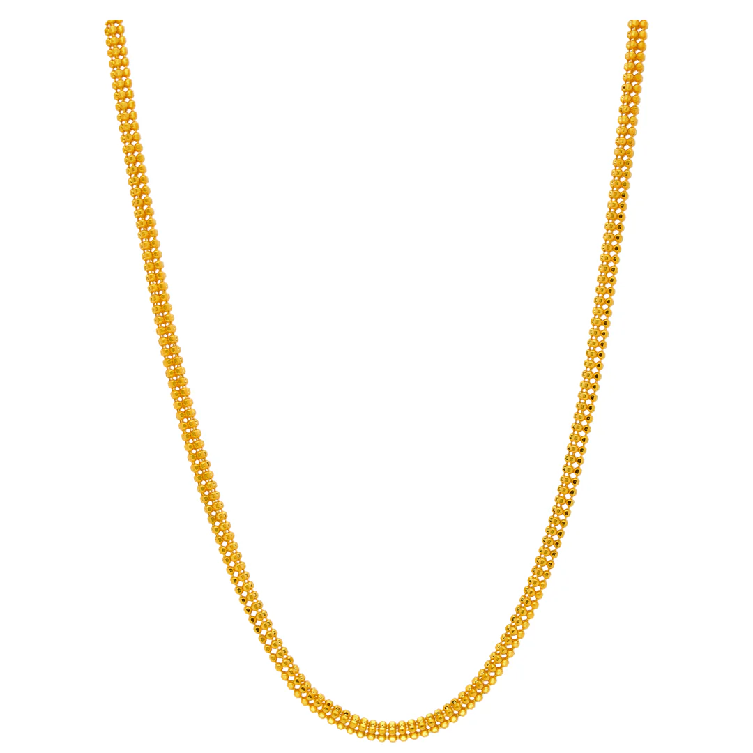 Gold Beaded Chain 22KT - FKJCN22KU6621 - Image 2
