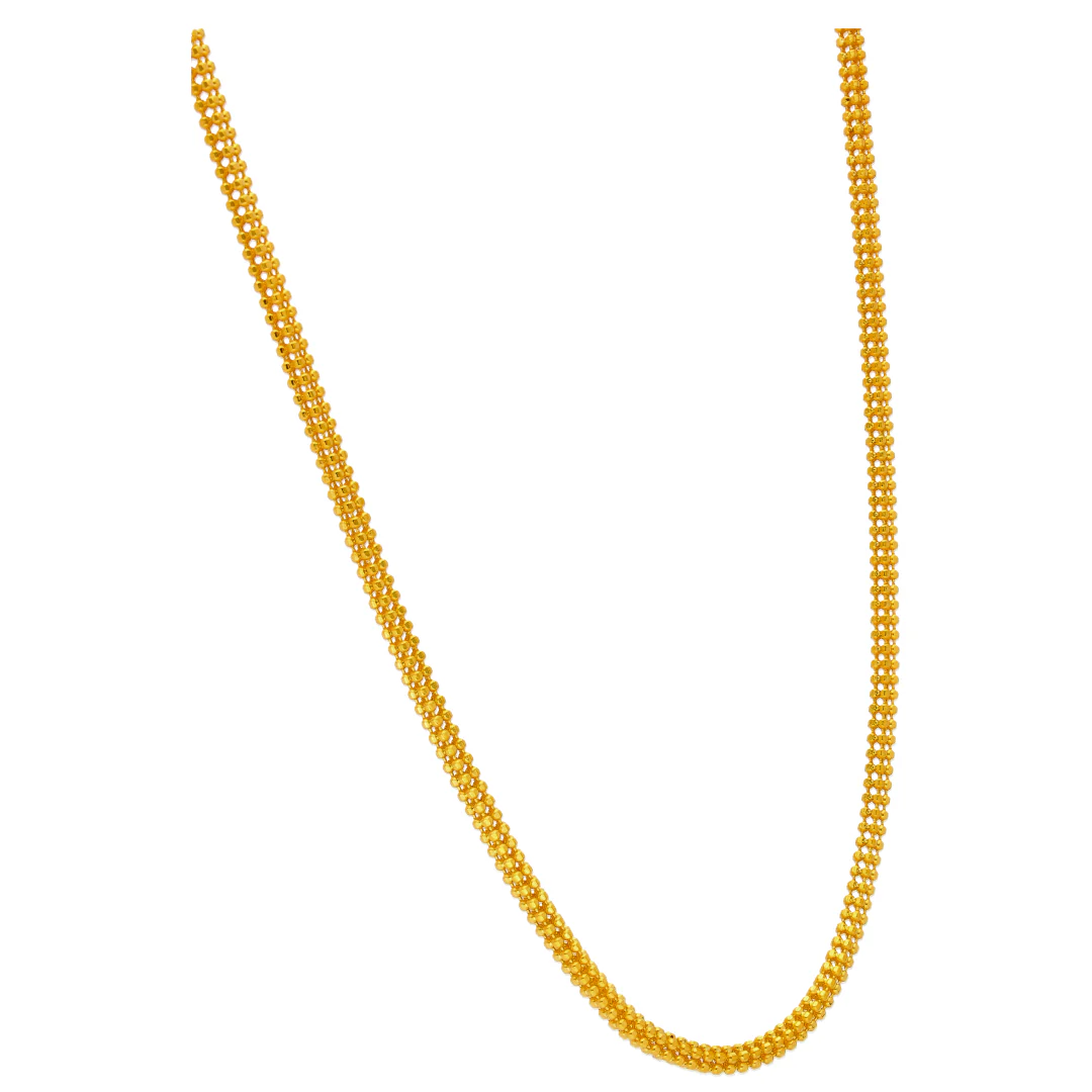 Gold Beaded Chain 22KT - FKJCN22KU6621 - Image 3