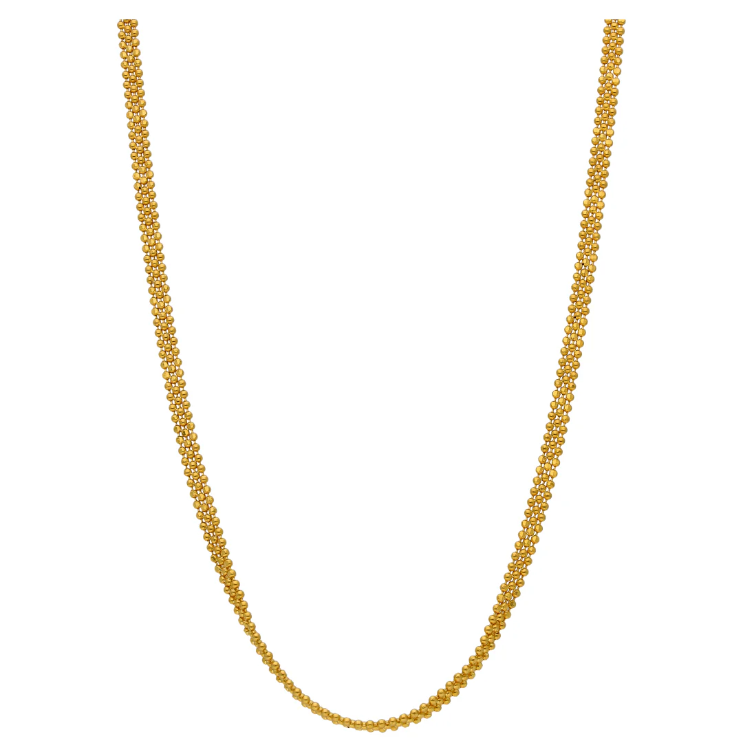 Gold Beaded Chain 22KT - FKJCN22KU6628 - Image 3