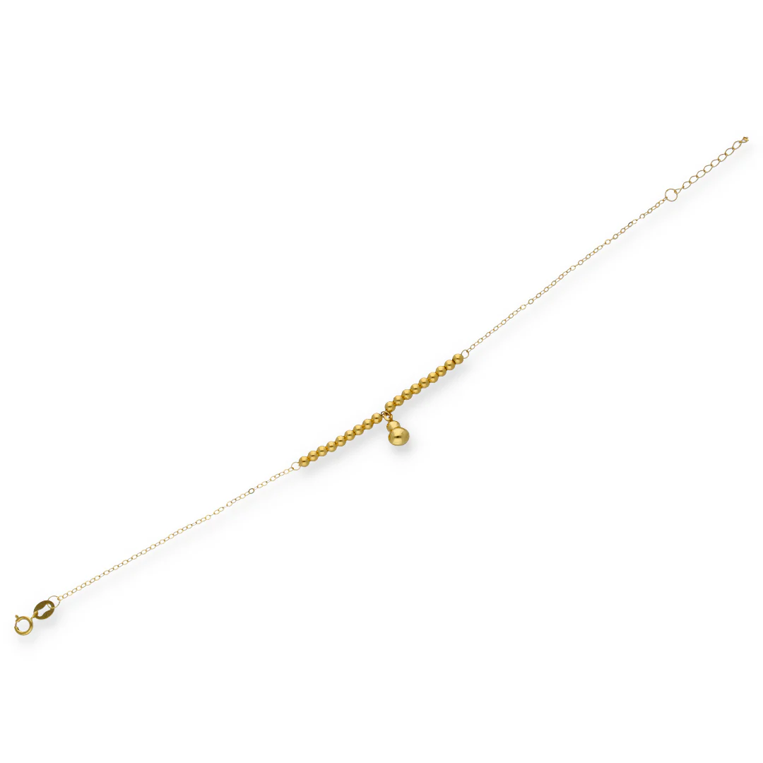 Gold Beaded Link With Sphere Shape Bracelet 18KT - FKJBRL18KU6345 - Image 2