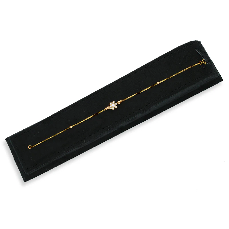 Gold Beads and Flowers Bracelet 21KT - FKJBRL21KU6046 - Image 4