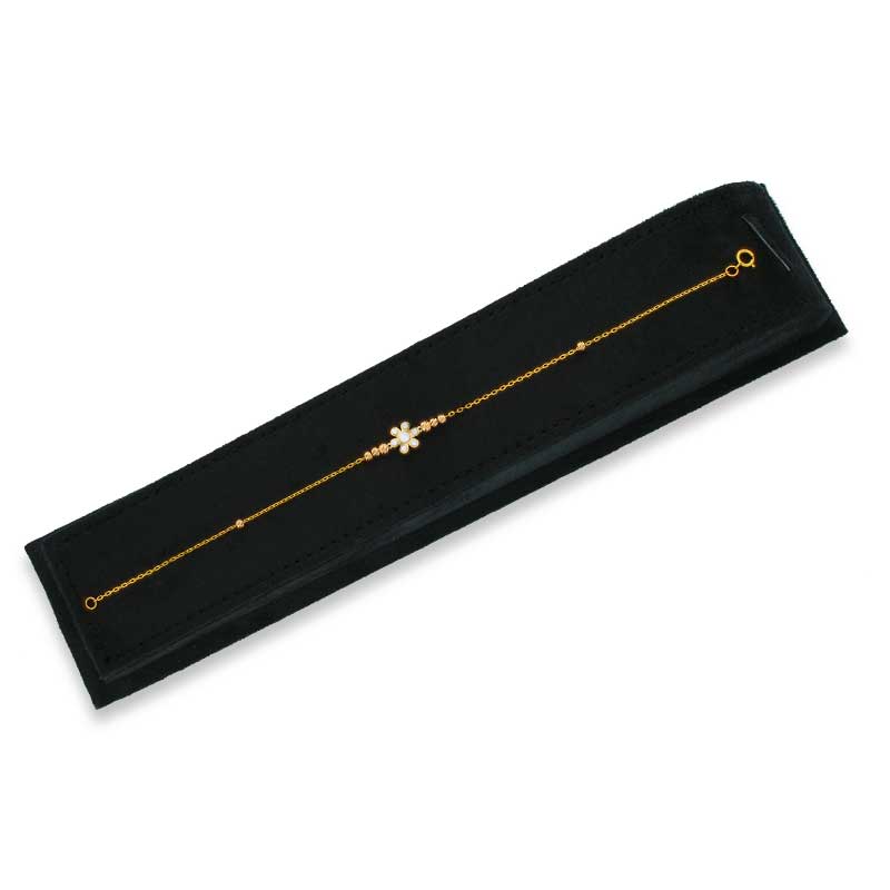 Gold Beads and Flowers Bracelet 21KT - FKJBRL21KU6023 - Image 4