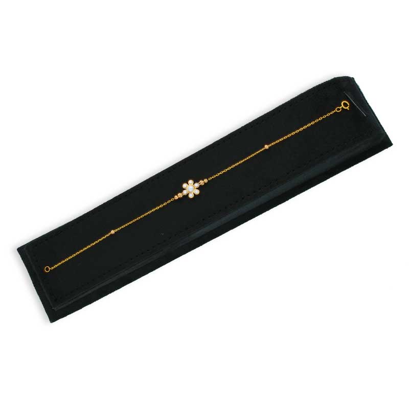 Gold Beads and Flowers Bracelet 21KT - FKJBRL21KU6025 - Image 4