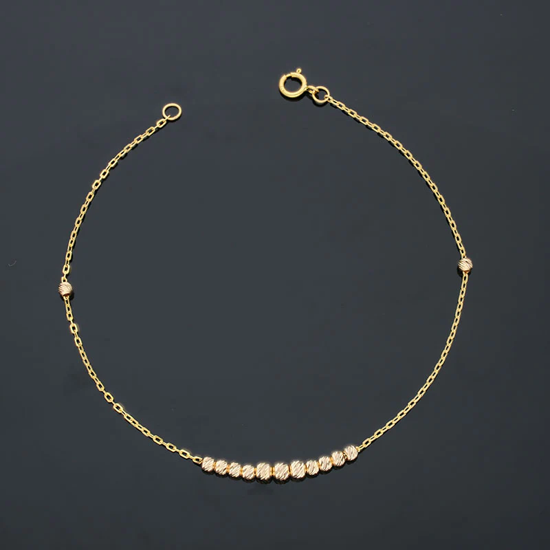 Gold Beads Bracelet 21KT - FKJBRL21KU6007 - Image 3