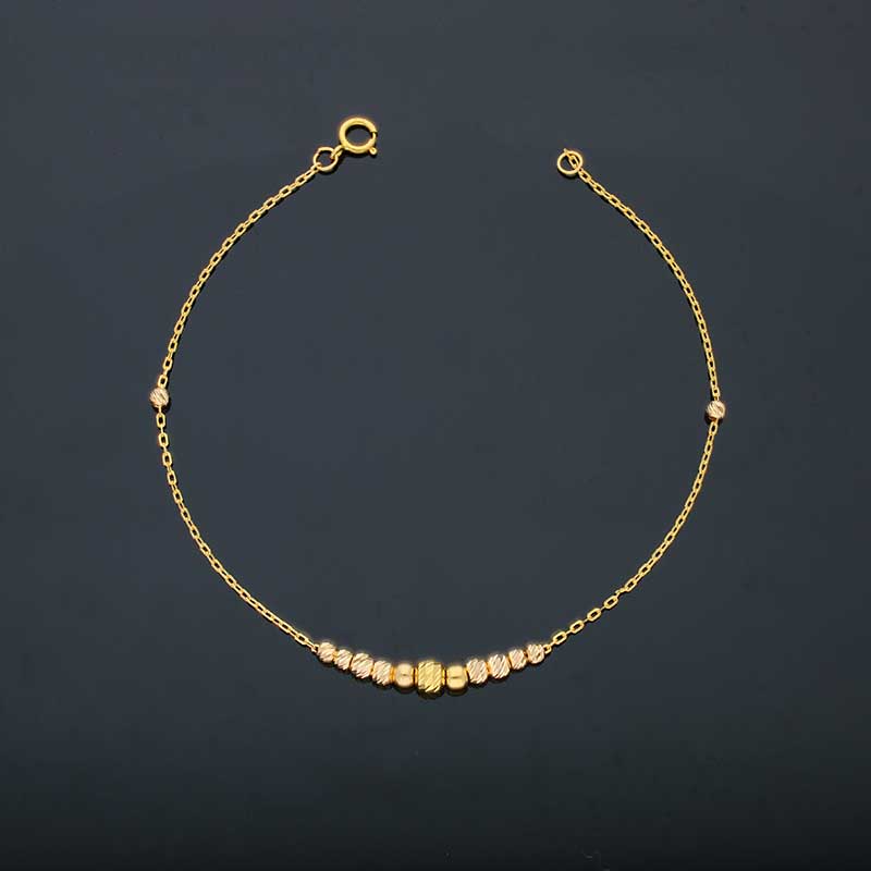 Gold Beads Bracelet 21KT - FKJBRL21KU6021 - Image 4